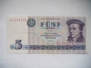 BANKNOT Niemcy NRD 5 marek 1975 - Thomas Muntzer