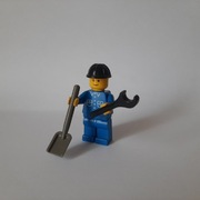 Lego but011 6 Buttons Blue Torso and Legs Black Helmet lata 70-80