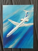 Pocztówka IŁ-62 LOT Polskie linie lotnicze  ILYUSHIN-62 LOT PRL 