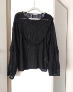 Koronkowa bluzka z szerokim rękawem Zara L mgiełka z długim rękawem