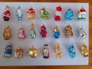 Zestaw świąteczny 21 szt BOMBEK CHOINKOWYCH szkło