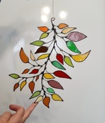 Gałązka witrażowa że szkła,  łapacz słońca,prezent na walentynki.