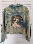 Kurtka jeansowa katana handmade  malowana mucha