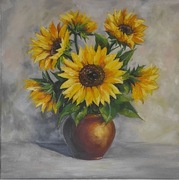 Obraz olejny na płótnie, Rękodzieło, Martwa natura, 40x40