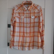 Wrangler koszula w kratkę western L pomaranczowa