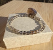 Bransoletka z kamieni Kwarc dymny Rękodzieło