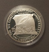 Moneta USA 1 dolar dollar 1987 Konstytucja 200 lat SREBRO