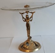 Paterka ze szklanym talerzem wysokość 26 cm / średnica 31