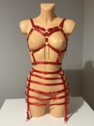 Bielizna erotyczna bdsm paseczki rozmiar L dwuczęściowy zestaw