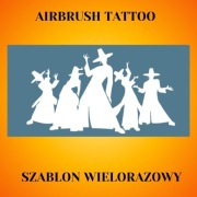 Szablon do tatuaży Airbrush, facepainting,wielorazowy Demon Hunter
