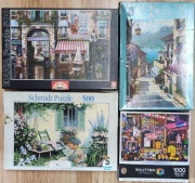 Puzzle 500 Educa, Schmidt, WHSmith + 1000 MasterPieces, zestaw