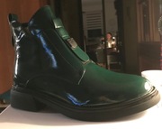 Zielone botki damskie lakierowane Casu r.40