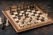 Chess Set With Board,Wooden, Handmade 40x40cm