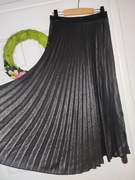 H&M spódnica plisowana czarna ze srebrem 38 