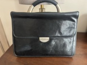 Skórzana czarna aktówka teczka SAGAN