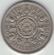 Wielka Brytania 2 szylingi two shillings (floren) 1964 28,4 mm - nr 4