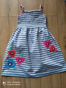 M&S sukienka lato paski kwiaty 122 6-7