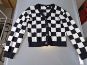 Czarno-Biały Rozpinany Młodzieżowy Sweter H&M Rozmiar 158/164