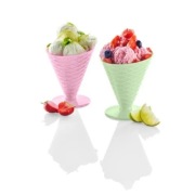 Zestaw kubeczków 2szt do deserów lodowych 200ml 10*12cm waflowe Ernesto 