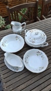 Zestaw porcelany Wałbrzych lata 90 talerze, waza, miski