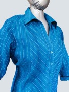 elegancka niebieska koszula dopasowana z bawełny i elastanem