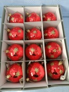 Bombki choinkowe prl czerwone k1