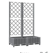 Donica ogrodowa z kratką, jasnoszara, 80x40x121,5