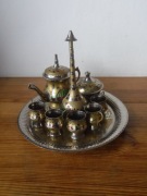 Turecki zestaw do kawy lub herbaty z mosiądzu zdobiony ZOBACZ 