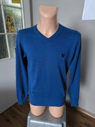 Lyle & Scott Heritage Sweter męski S niebieski karo bawełna 