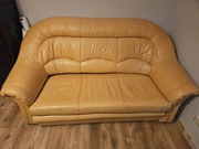 Meble skórzane , wypoczynek z funkcją spania