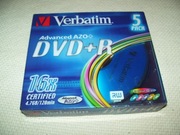 PŁYTY - DVD+R - VERBATIM - CARTIFIELD 4,7 GB/120 MIN - 5 PACK