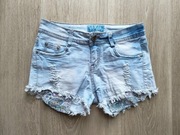 jasne krótkie jeansowe spodenki * 36 S