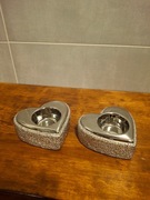 ŚWIECZNIK 2 SZT T-LIGHT SERCE GLAMOUR WALENTYNKI HOME&YOU