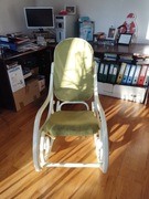 Fotel bujany, zielono-biały