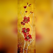 63 ZŁOTE MAKI obraz na płótnie ręcznie malowany