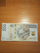 200 złotych 2021r seria ED 0001...
