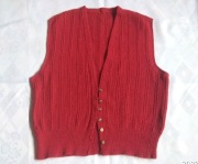 KAMIZELKA damska z włóczki bordowa 42/44