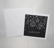 Kartka świąteczna Boże Narodzenie czarna bombki ręcznie malowana Handmade