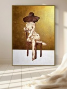 Obraz na płótnie, malowany farbami, 50x70, nowy, kobieta 