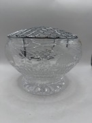 Duży kryształowy wazon Ikebana marki Royal Brierley, średnica 18 cm