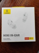 Baseus Białe Słuchawki Bezprzewodowe Dokanałowe Bowie WM01 Bluetooth 5.3