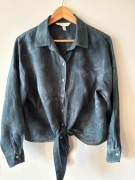 H&M koszula oversize len niebieski M 38