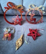 Świąteczne zawieszki z żywicy epoksydowej – czerwony zestaw