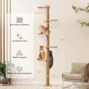 5-poziomowy wysoki drapak dla kota 206cm Fukumaru ścienny 