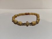 Różaniec na rękę z koralików krzyżyk 