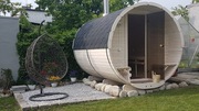 Sauna Beczka 300cm Sauna Ogrodowa Bania Ruska Harvia Wyposażona