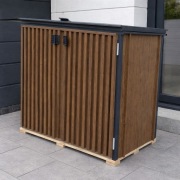 Zabudowa na kosze stalowa obudowa wiata na worki lamele drewnopodobne  