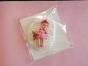 Ozdoba na tort, dziewczynka, chrzest, masa cukrowa