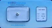 BRYLANT 0.33 ct VS2 D 4,53 mm Certyfikat HRD Diament EX