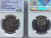 1000 ZŁ Próba NIKIEL OLIMP. SEUL ŁUCZNIK 1987 NGC PF68 PIĘKNA